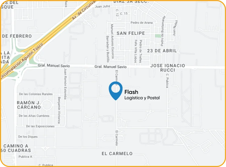 Ubicacion en el mapa de la sucursal de Cordoba