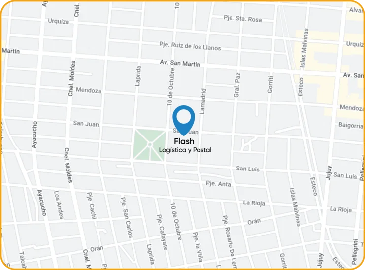 Ubicacion en el mapa de la sucursal de Salta